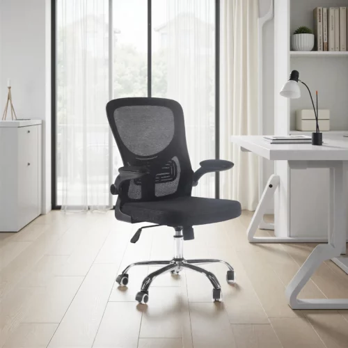 OFFICE CHAIR BLACK CHROME LEGS