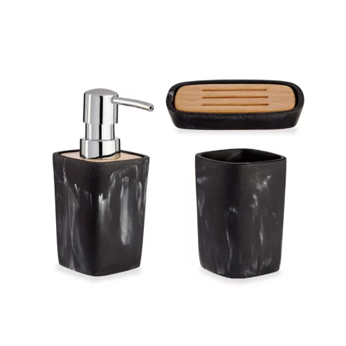 BLACK PLASTIC BAMBOO SET