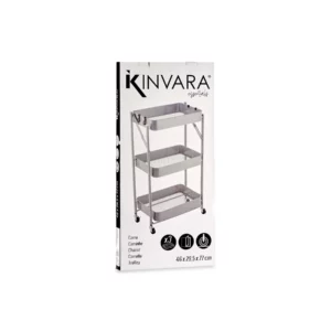 3 FOLDABLE GREY STORAGE CART