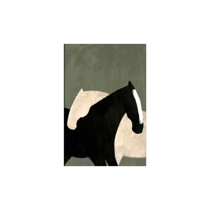 23179 ABSTRACT BLACK & WHITE HORSE