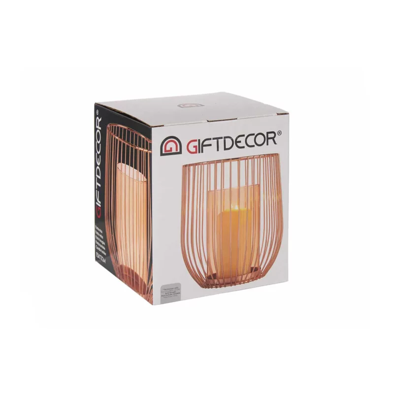 GLASS CANDLE BASE COPPR METAL