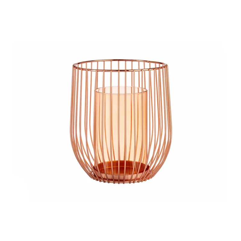 GLASS CANDLE BASE COPPR METAL