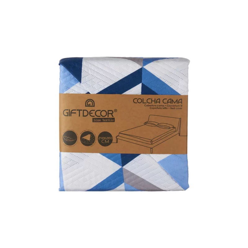 240X260 BLUE TRIANGL BEDSPREAD