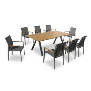 OUTDOOR DNG SET 1+8 ALUM ANTHR