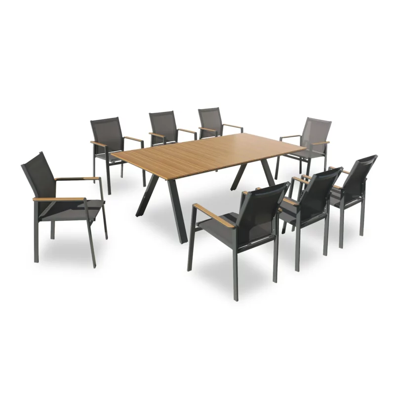 OUTDOOR DNG SET 1+8 ALUM ANTHR