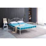 AS2637-white-1 Judi 5ft Metal Bed Frame (White)