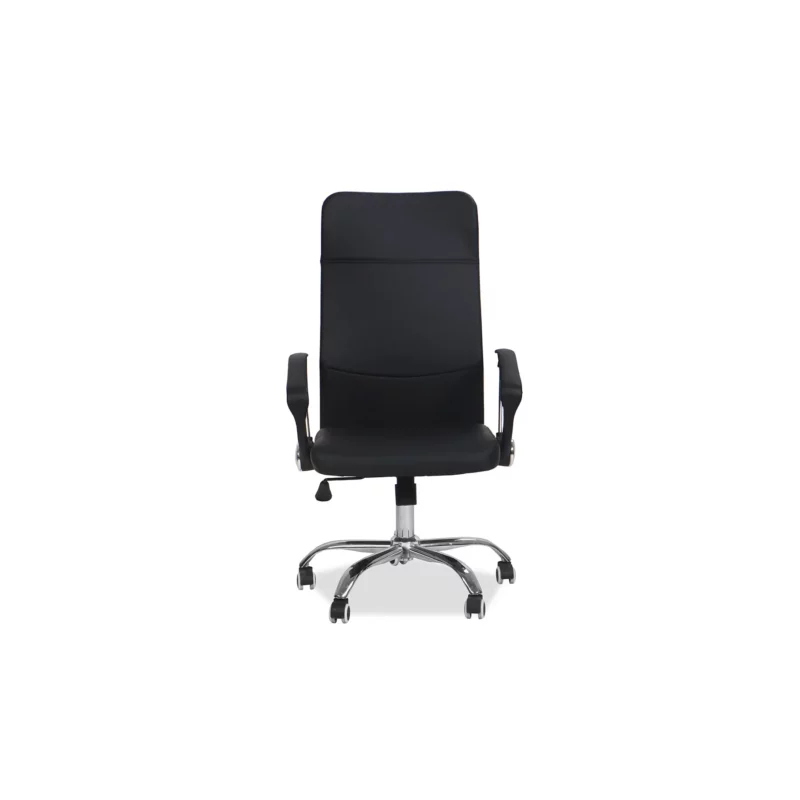 OFFICE CHAIR BLK PU-CRM BASE
