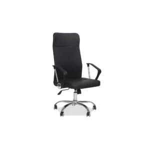 OFFICE CHAIR BLK PU-CRM BASE