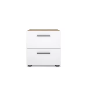 PEPE NIGHTSTAND OAK+WHT GLOSS