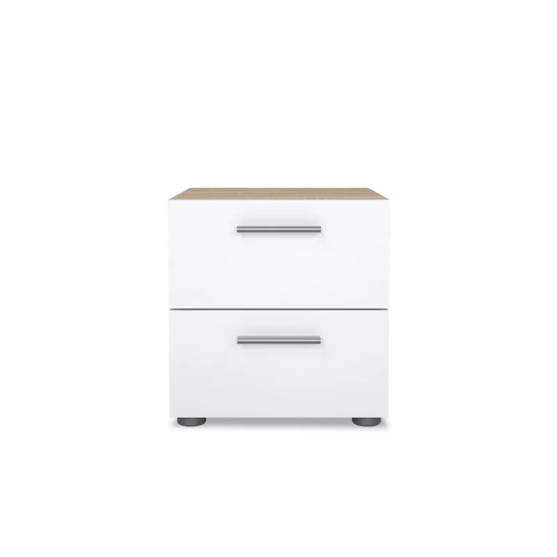 PEPE NIGHTSTAND OAK+WHT GLOSS