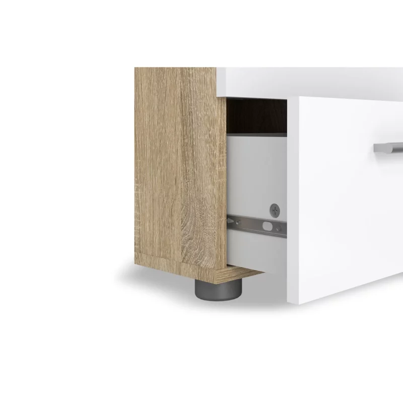 PEPE NIGHTSTAND OAK+WHT GLOSS