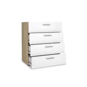 PEPE CHEST 4DRWS OAK+WHT GLOSS