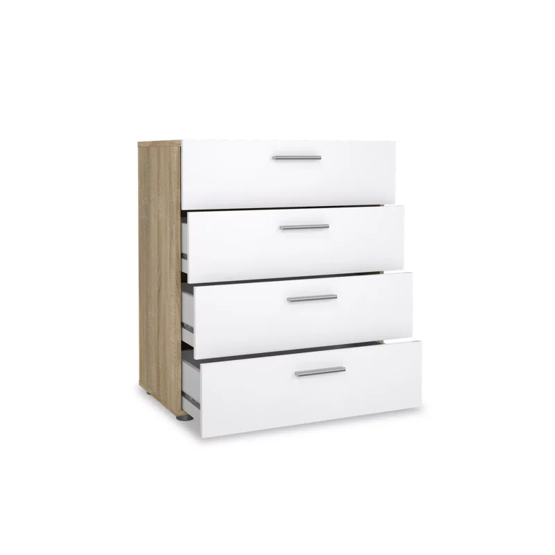 PEPE CHEST 4DRWS OAK+WHT GLOSS