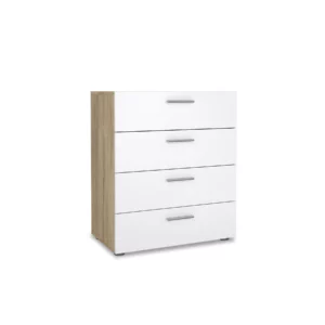 PEPE CHEST 4DRWS OAK+WHT GLOSS