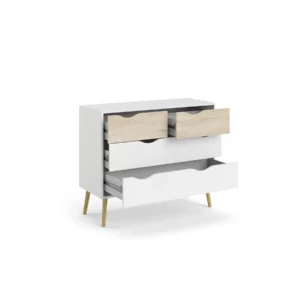 OSLO CHEST 4DRWS WHITE+OAK
