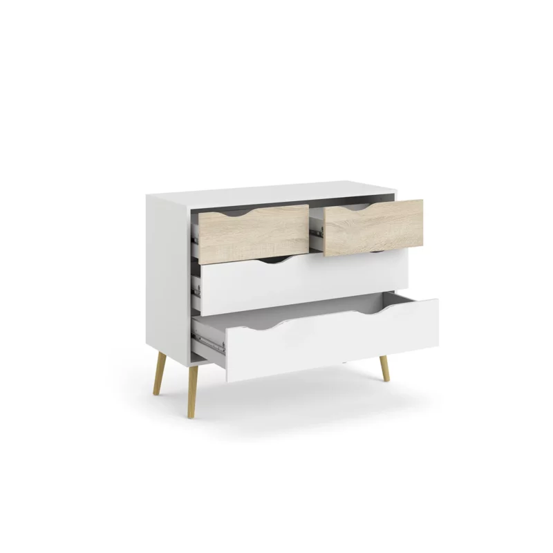 OSLO CHEST 4DRWS WHITE+OAK