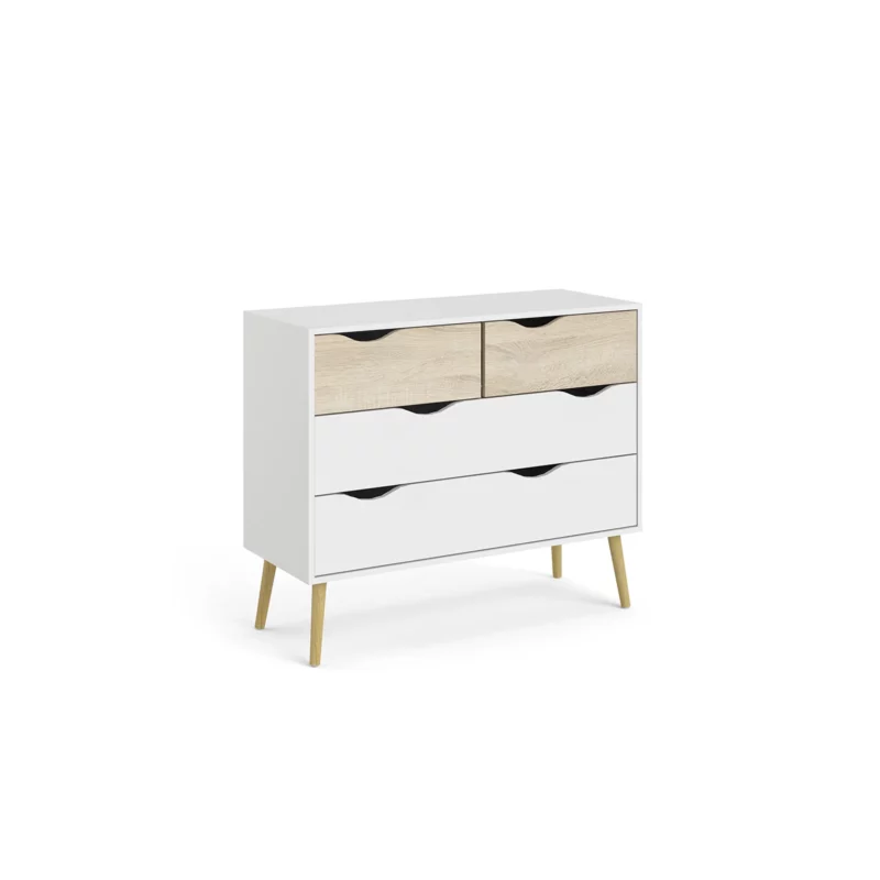 OSLO CHEST 4DRWS WHITE+OAK