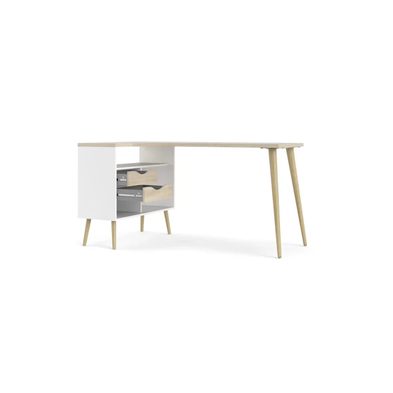 OSLO OFFICE DESK WHITE+OAK