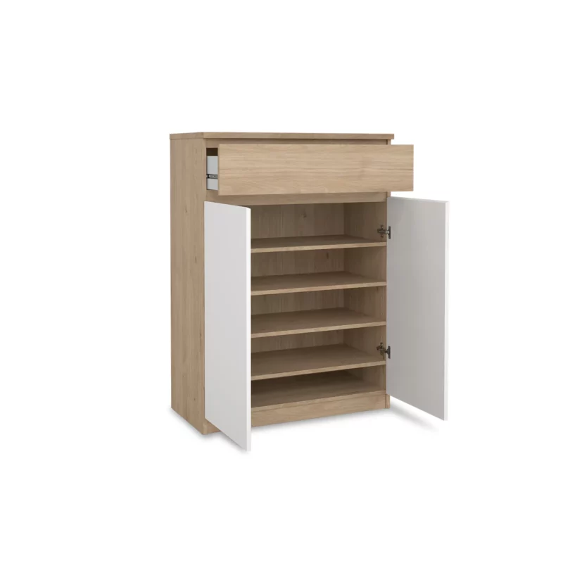 NAIA White Shoe Cabinet High
