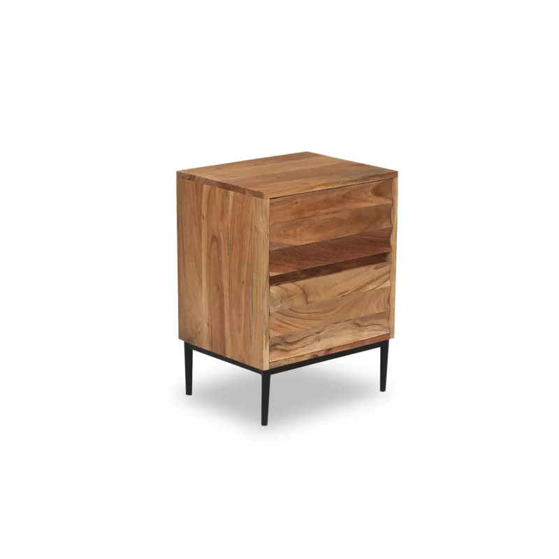 NIGHT STAND 2 DRAWERS WOOD