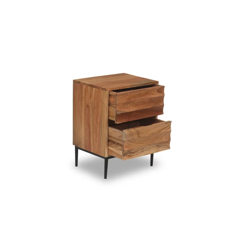NIGHT STAND 2 DRAWERS WOOD