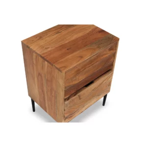 NIGHT STAND 2 DRAWERS WOOD