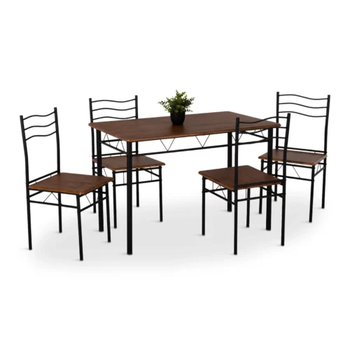 DINING SET 1+4 WALNUT