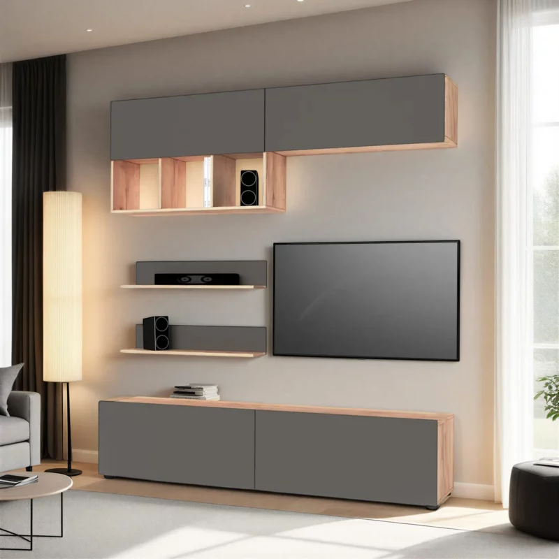 WALLUNIT GOLD OAK+D.GREY