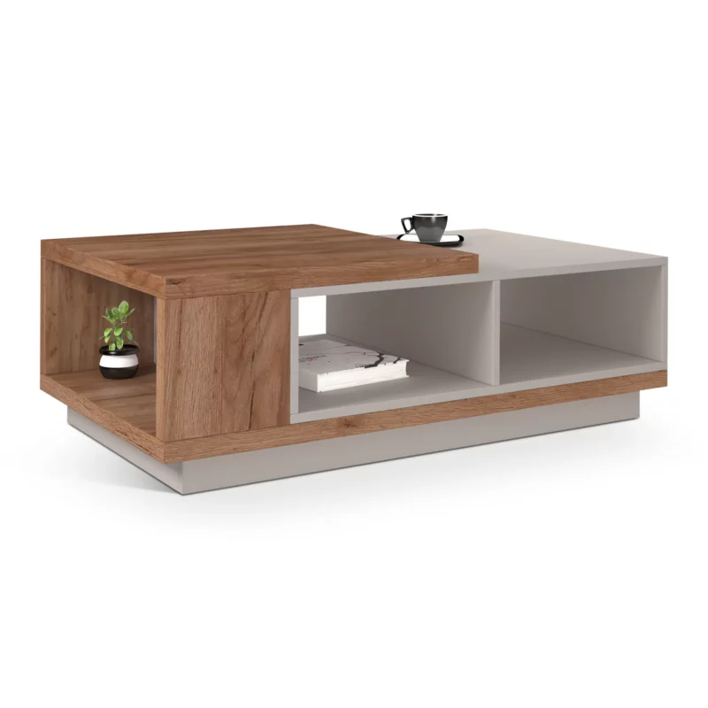 COFFEE TABLE SMKD OAK+CASHMERE