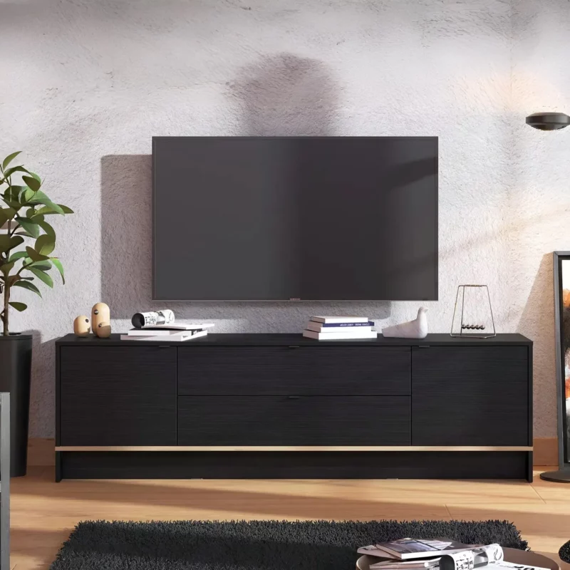 LILLE Black Wood Effect TV Stand