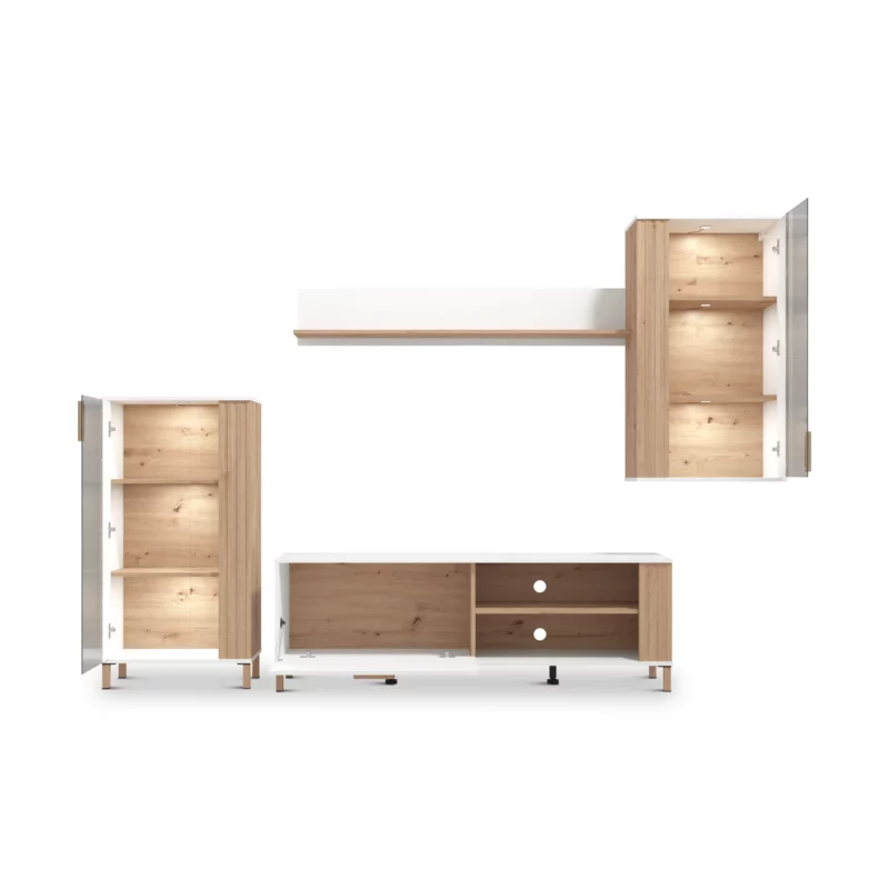 BASTIA WALLUNIT ARTSN OAK+WHT