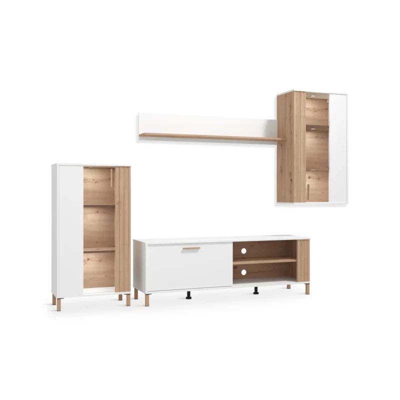 BASTIA WALLUNIT ARTSN OAK+WHT