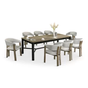 DINING SET ANTIQUE GREY+BEIGE