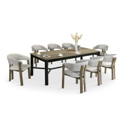 DINING SET ANTIQUE GREY+BEIGE