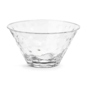 PLASTIC BOWL DOTS 15CM TRANSPA