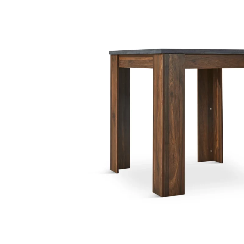 DINING TABLE MRBL BLK+WLNT LEG