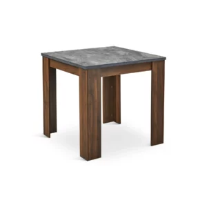 DINING TABLE MRBL BLK+WLNT LEG