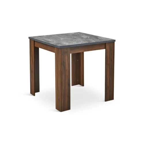 DINING TABLE MRBL BLK+WLNT LEG