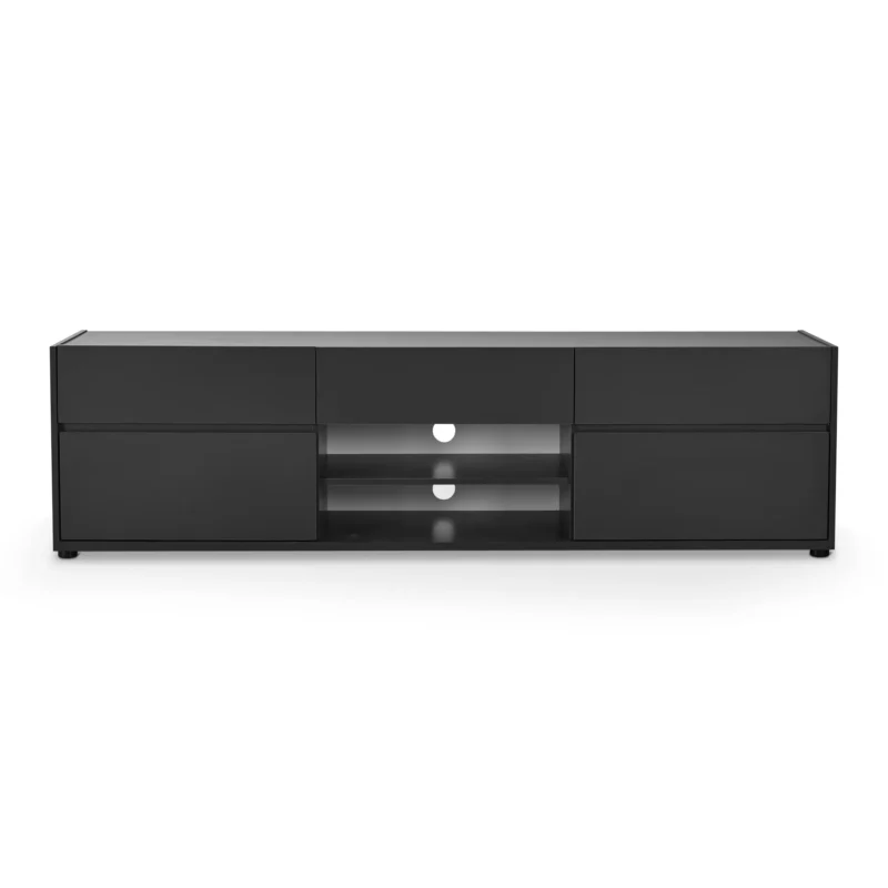 PEARLEX Dark Grey Wood Effect TV Stand