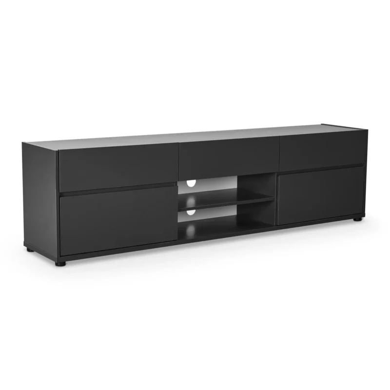 PEARLEX Dark Grey Wood Effect TV Stand