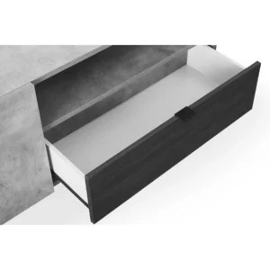 DAZZLI Cement and Blak Oak Finish TV Stand