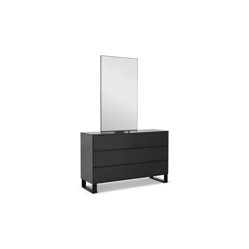 DRESSER+MIRROR MATT GREY+BLK L