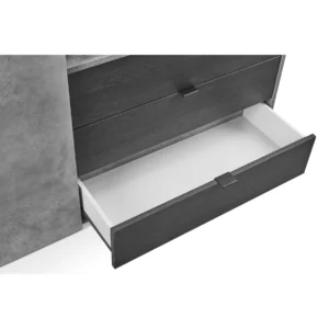 DRESSER+MIRROR BLACK OAK+CMNT