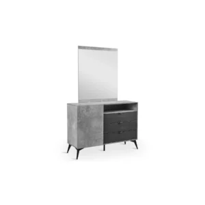 DRESSER+MIRROR BLACK OAK+CMNT