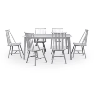 DNG SET 1+6 WHITE WOOD