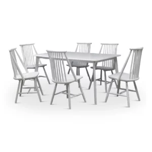 DNG SET 1+6 WHITE WOOD