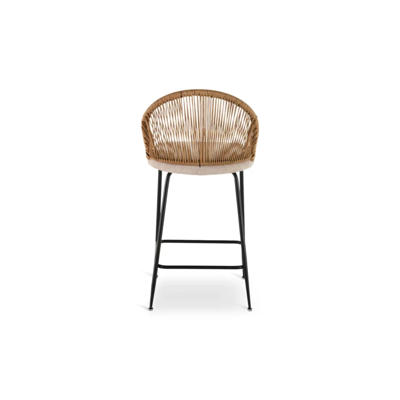 TABLER Beige Fabric Bar Stool