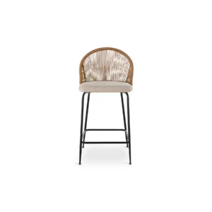 TABLER Beige Fabric Bar Stool