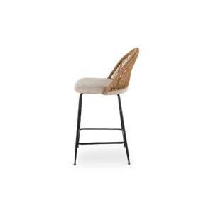 TABLER Beige Fabric Bar Stool