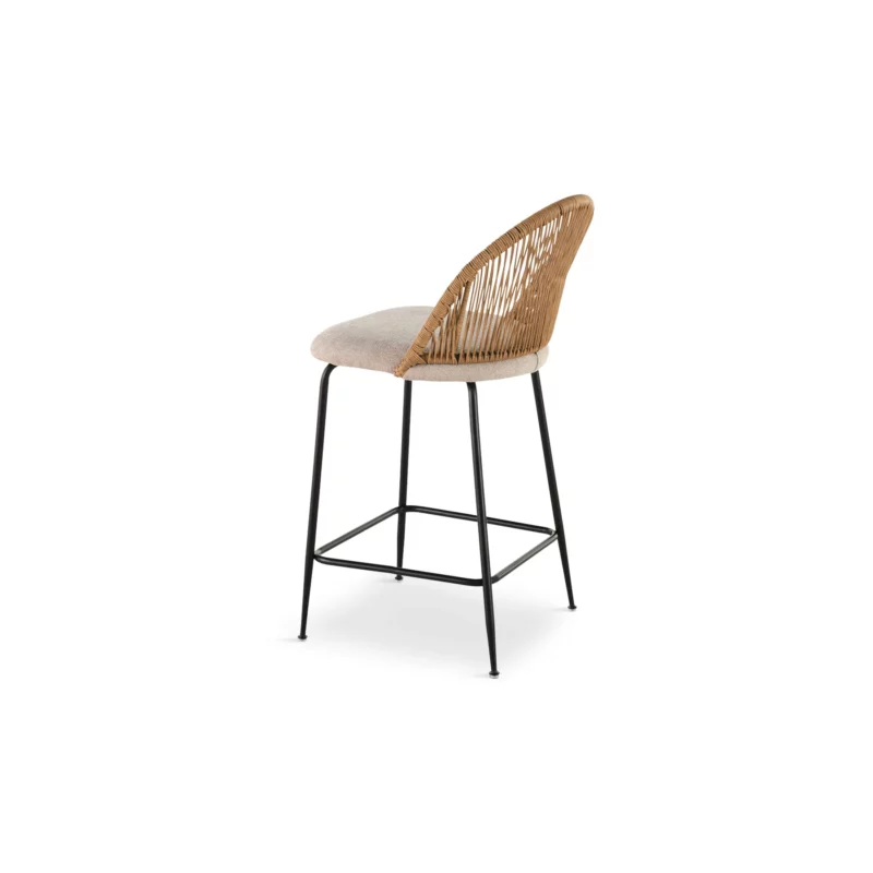 TABLER Beige Fabric Bar Stool